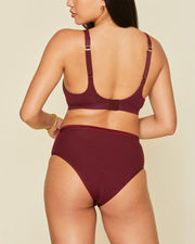  Organic Cotton Keyhole Soft Bra in Garnet