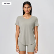 Summer Thin Loose Yoga Short Sleeve Women's Brushed Breathable