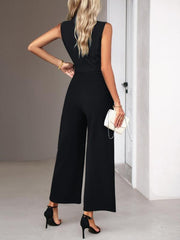 Women'S Solid Color Jumpsuit with Belt