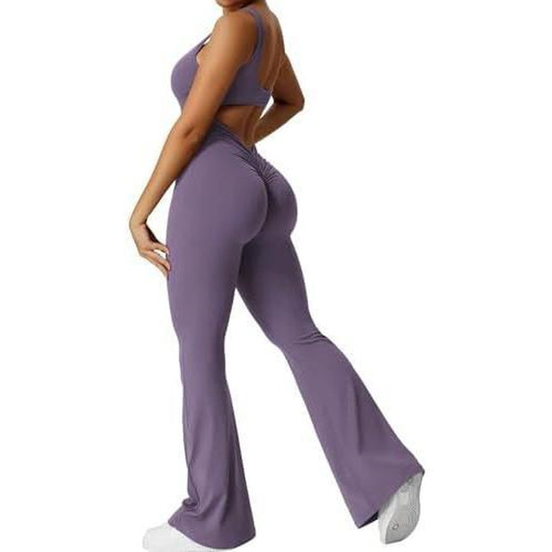 Women Sleeveless Flare Jumpsuits 