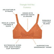 Organic Cotton Triangle Soft Bra in Spice