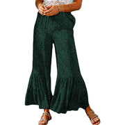 Women's Fitted Drawstring Crinkled Casual Trousers