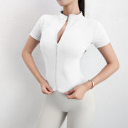 Women's Yoga Short Sleeve Coat Short Sports Fitness