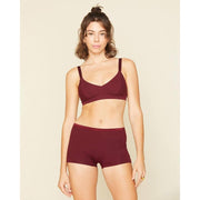 Organic Cotton Triangle Soft Bra in Garnet