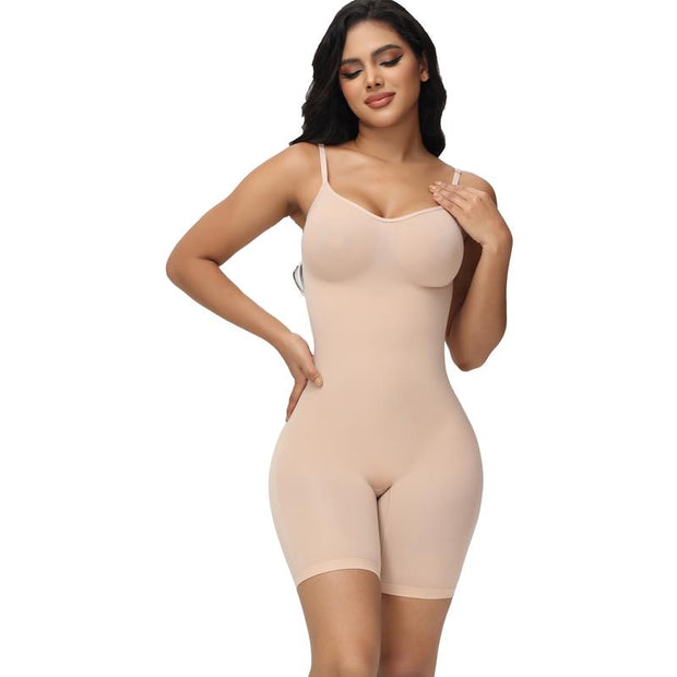  Bodysuit Mid-Thigh Shapewear Tummy Control Seamless