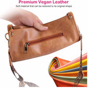 Women Fashion Leather Crossbody Bag Shoulder Bag Casual Handbag With Flexible Wearing Styles Adjustable Guitar Strap