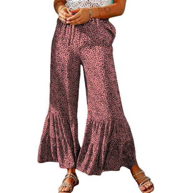 Women's Fitted Drawstring Crinkled Casual Trousers