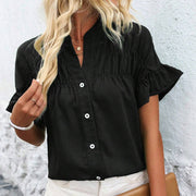 Women's Casual V Neck Business Work Blouses