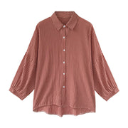 Blouses Shirts Women Loose Large Size M-4XL Plaid All-match