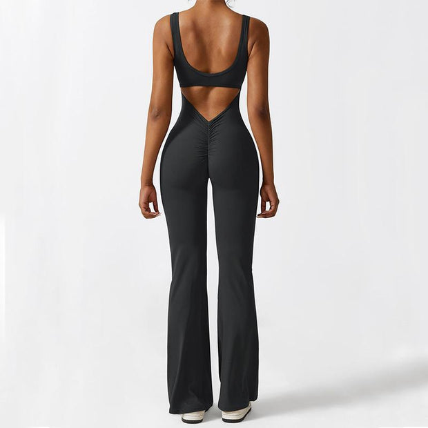Women Sleeveless Flare Jumpsuits 