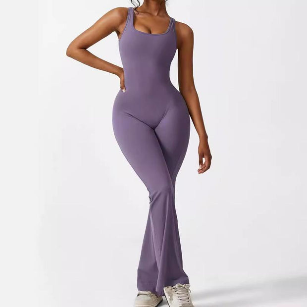 Women Sleeveless Flare Jumpsuits 