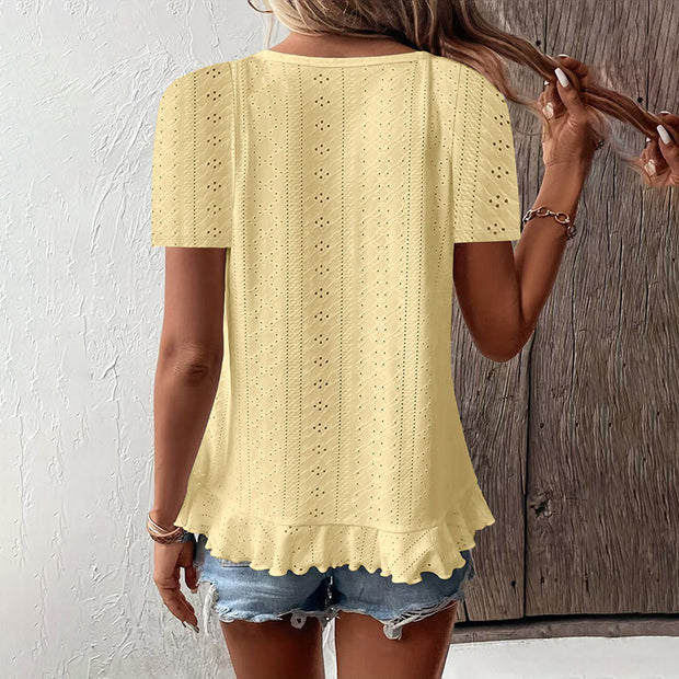 Women's Short Sleeve T-Shirt Casual Summer Crew Neck Blouses Top