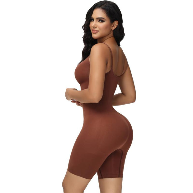  Bodysuit Mid-Thigh Shapewear Tummy Control Seamless