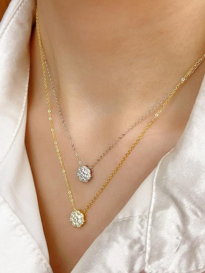 Sterling Silver Simulated Diamond CZ Necklace for Women