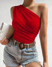 Summer Casual Polyester Short-sleeved Blouse For Women