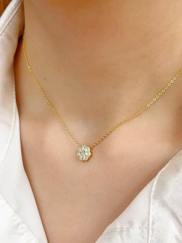 Sterling Silver Simulated Diamond CZ Necklace for Women