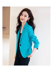 Padded Shoulder Small Blazer Women's Short Suit Top
