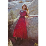 Silk Slip Dress In Cosmic Crimson