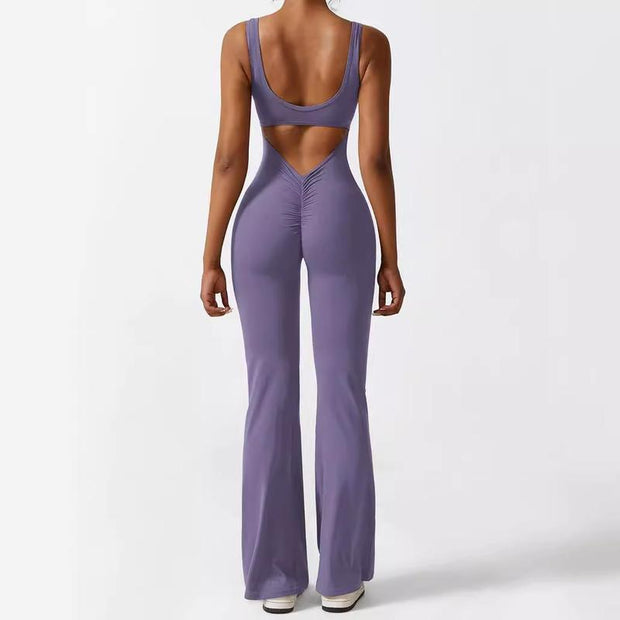 Women Sleeveless Flare Jumpsuits 