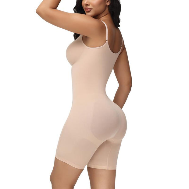  Bodysuit Mid-Thigh Shapewear Tummy Control Seamless