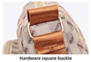 Small Square Bag Plaid Pattern Metal Decor