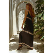 Silk Dress In Black Shibori
