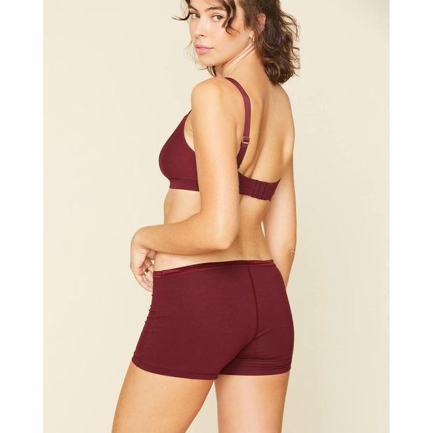 Organic Cotton Triangle Soft Bra in Garnet