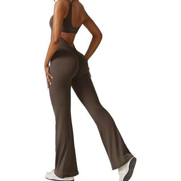 Women Sleeveless Flare Jumpsuits 
