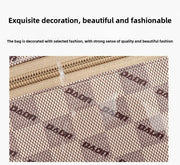 Small Square Bag Plaid Pattern Metal Decor