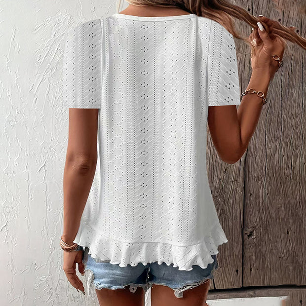 Women's Short Sleeve T-Shirt Casual Summer Crew Neck Blouses Top