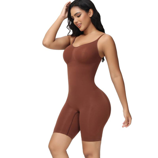  Bodysuit Mid-Thigh Shapewear Tummy Control Seamless
