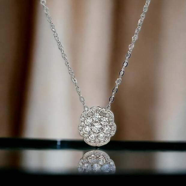 Sterling Silver Simulated Diamond CZ Necklace for Women