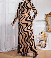 Women's New Dress With Waist Cinching And Tie Up, Long Stretch, Comfortable And Fashionable Dress