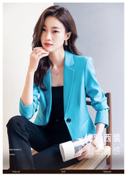 Padded Shoulder Small Blazer Women's Short Suit Top