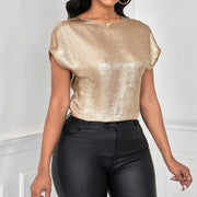Women's Solid Color Round Neck Loose Fashion Shirt Top