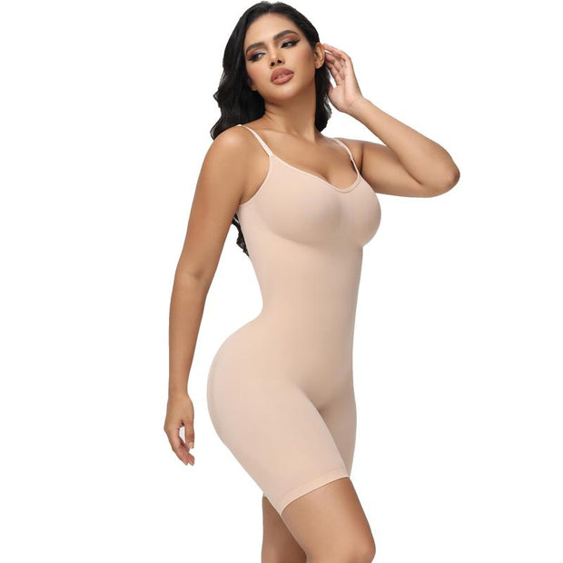  Bodysuit Mid-Thigh Shapewear Tummy Control Seamless