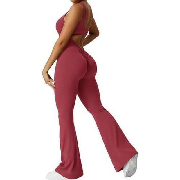 Women Sleeveless Flare Jumpsuits 