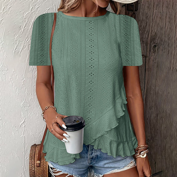 Women's Short Sleeve T-Shirt Casual Summer Crew Neck Blouses Top