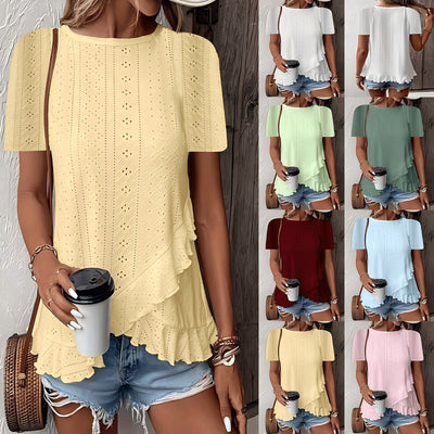 Women's Short Sleeve T-Shirt Casual Summer Crew Neck Blouses Top
