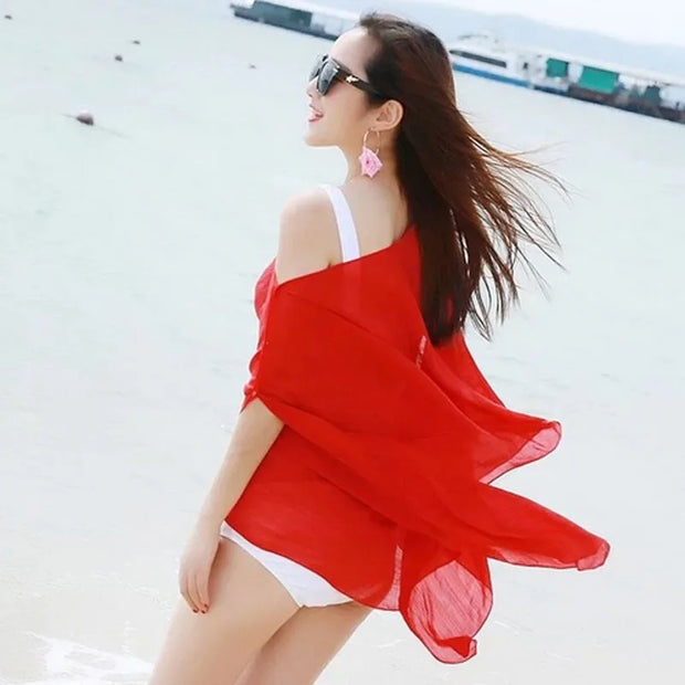 Sheer Beach Cover-Up - Lightweight Summer Kimono for Women