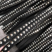 Women Skirt Fashion 2025 New Autumn High Waist Belt Multi Layer Short  Heavy Drilling Rhinestones Fringed Skirt with Cake A Line