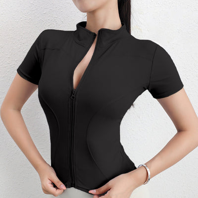 Women's Yoga Short Sleeve Coat Short Sports Fitness