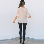 Spring And Summer New Solid Color Pullover Round Neck Short Sleeve Chiffon Shirt