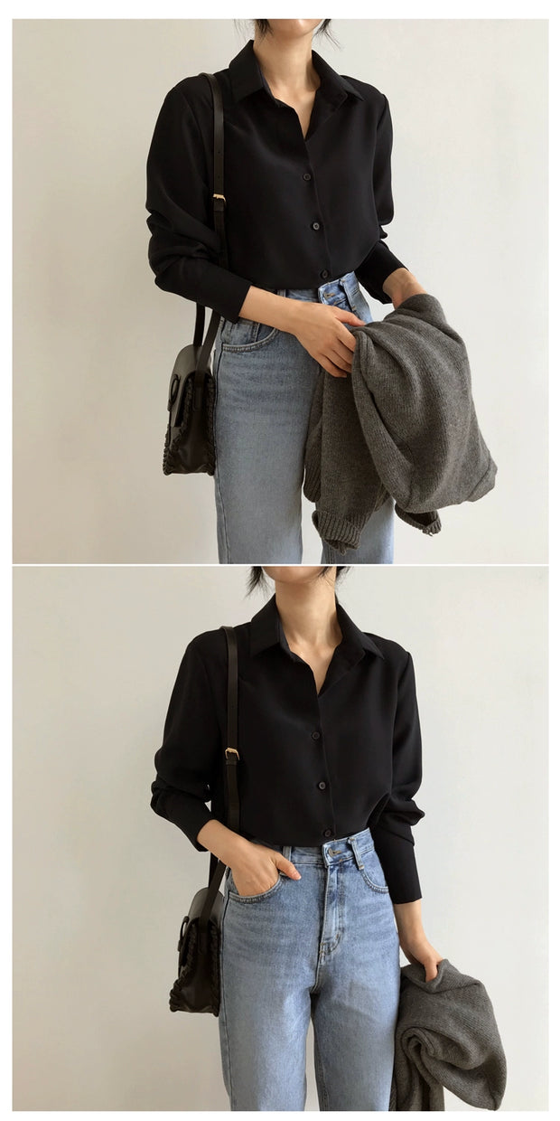 Women Shirt Classic Chiffon Blouse