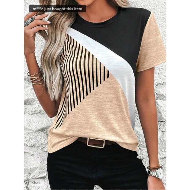 Geometric 3 Digital Short Sleeve Round Neck
