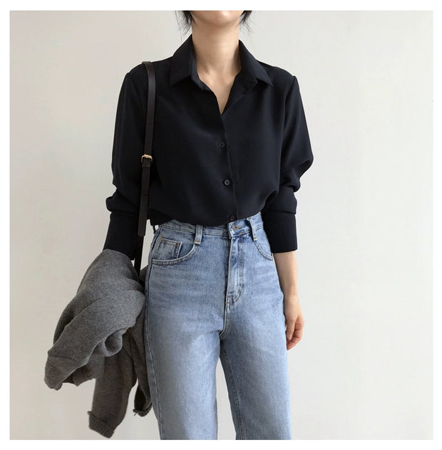 Women Shirt Classic Chiffon Blouse