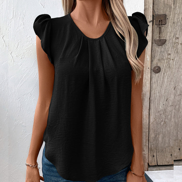 Casual Round Neck Pullover Short Sleeve T-shirt