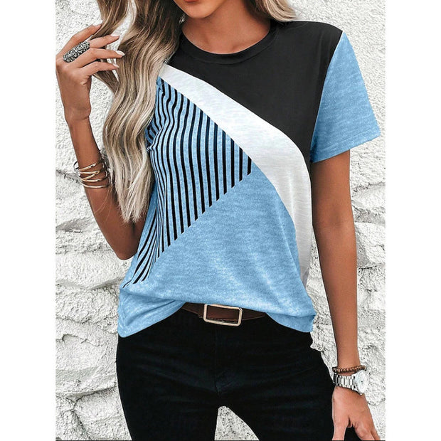 Geometric 3 Digital Short Sleeve Round Neck