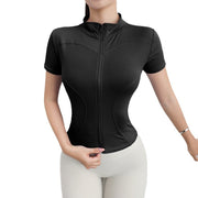 Women's Yoga Short Sleeve Coat Short Sports Fitness