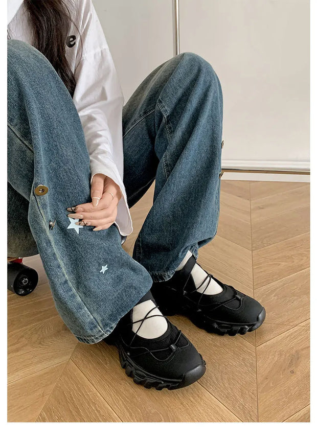 Women Casual Shoes 2025 Fashion Comfortable Non Slip Outdoor Sports Shoe Female Mary Jane Summer Platform Sneakers Zapatos Mujer